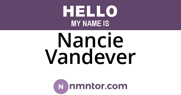 Nancie Vandever