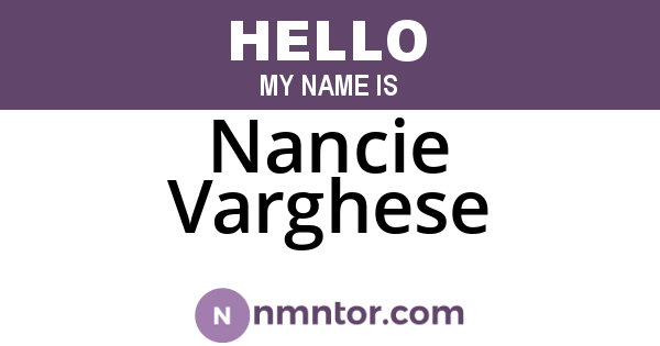Nancie Varghese