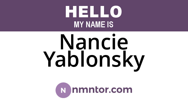 Nancie Yablonsky