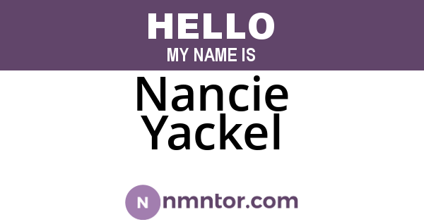 Nancie Yackel