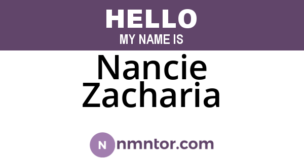Nancie Zacharia