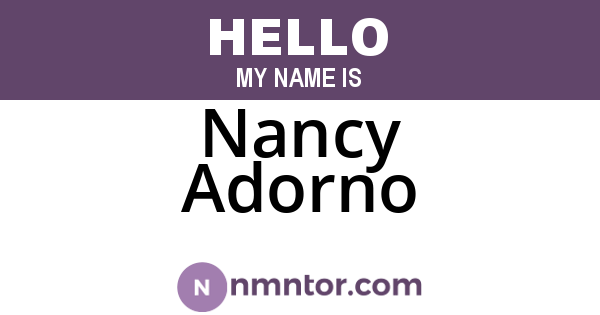 Nancy Adorno