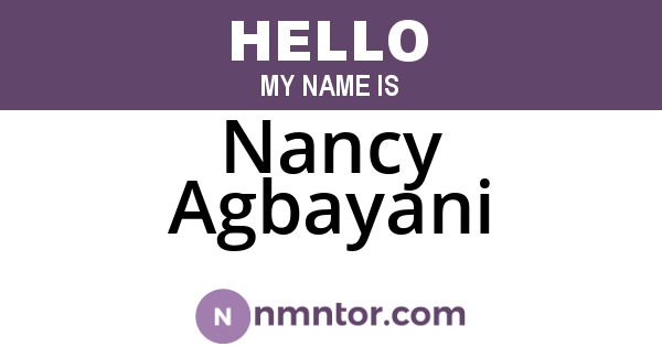 Nancy Agbayani