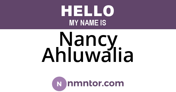 Nancy Ahluwalia