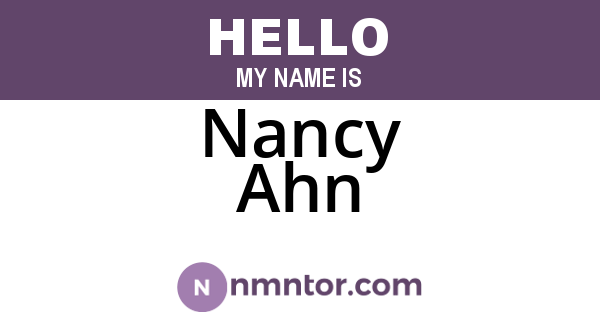 Nancy Ahn