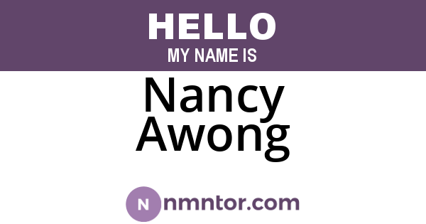 Nancy Awong