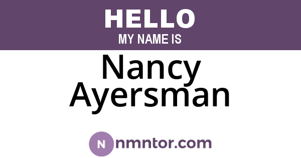 Nancy Ayersman