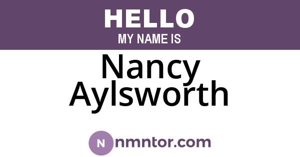 Nancy Aylsworth
