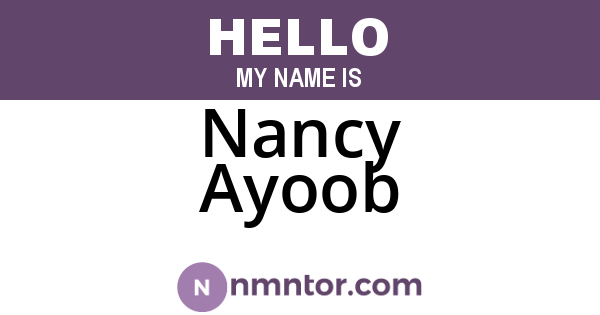 Nancy Ayoob
