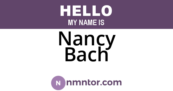 Nancy Bach