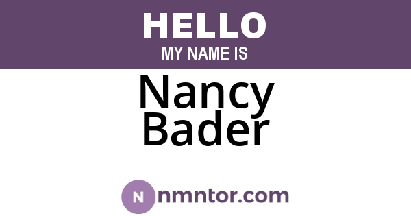 Nancy Bader