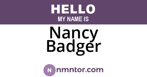 Nancy Badger