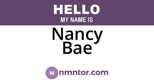 Nancy Bae