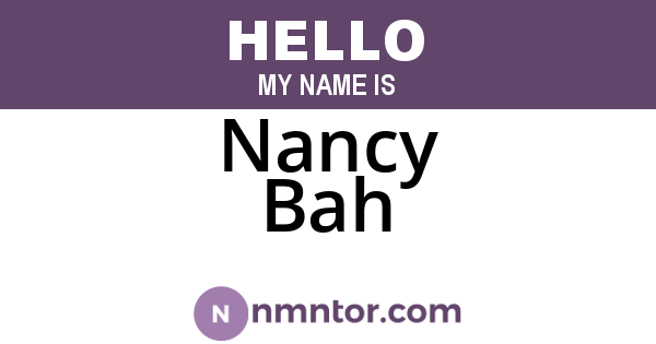 Nancy Bah
