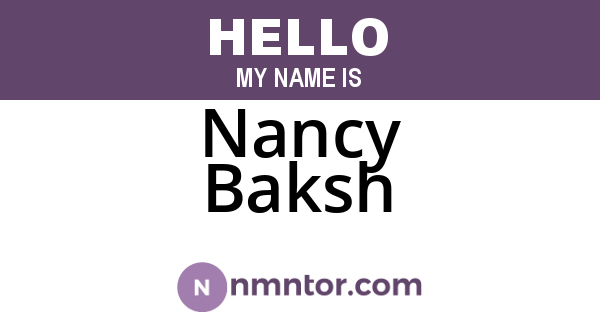 Nancy Baksh