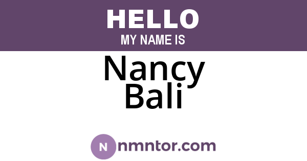 Nancy Bali