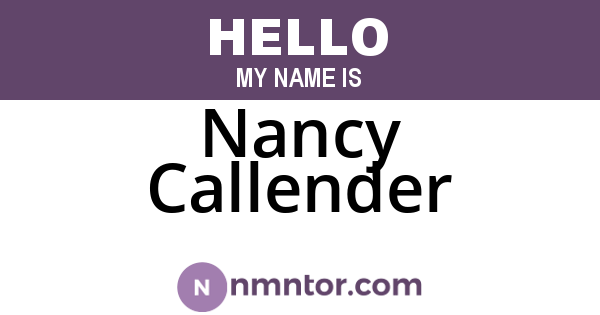 Nancy Callender