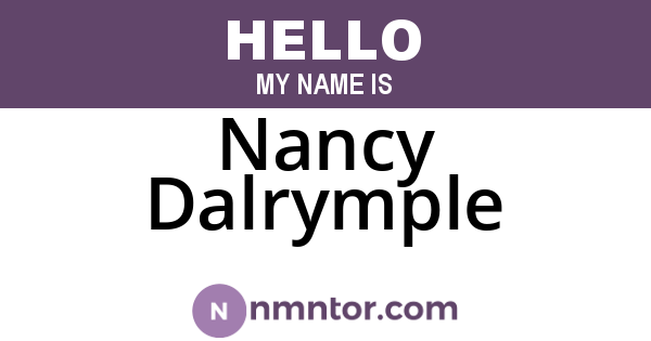 Nancy Dalrymple