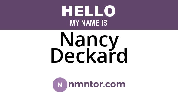 Nancy Deckard