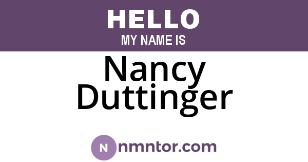 Nancy Duttinger