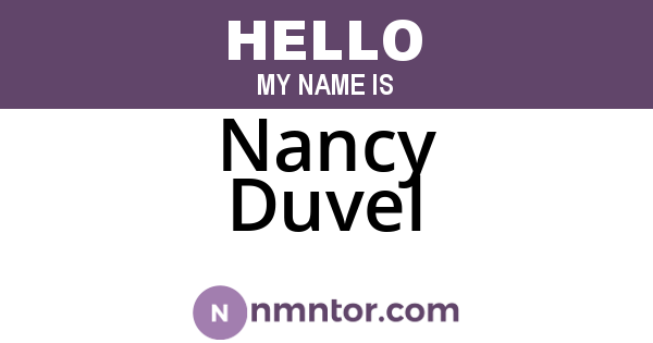 Nancy Duvel