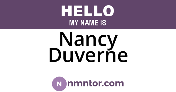 Nancy Duverne