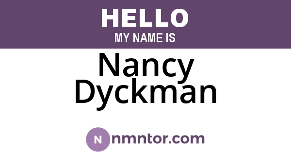 Nancy Dyckman