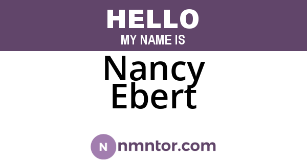 Nancy Ebert