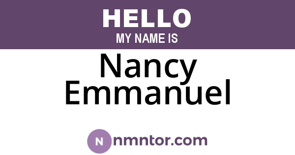 Nancy Emmanuel
