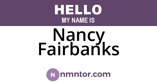 Nancy Fairbanks