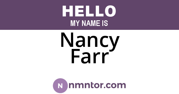 Nancy Farr