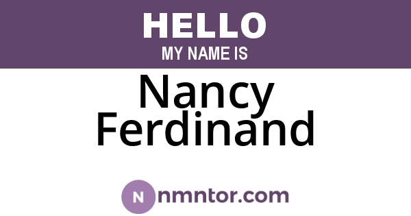 Nancy Ferdinand
