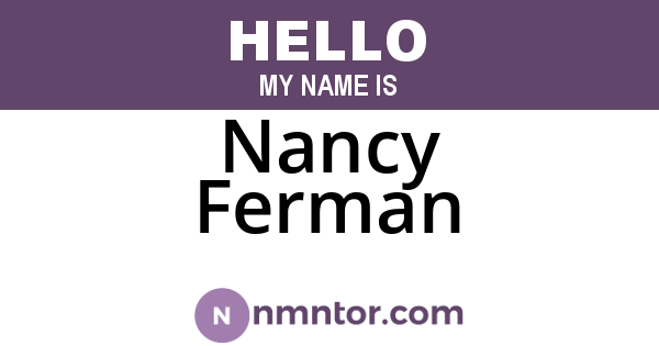 Nancy Ferman