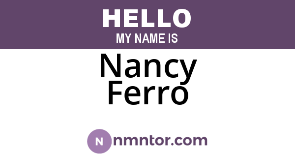Nancy Ferro