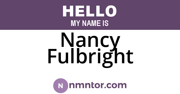 Nancy Fulbright
