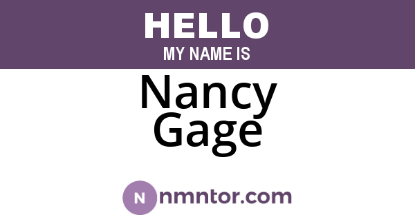 Nancy Gage