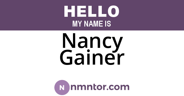 Nancy Gainer