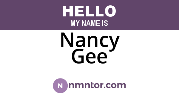 Nancy Gee