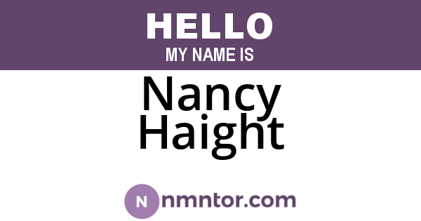 Nancy Haight