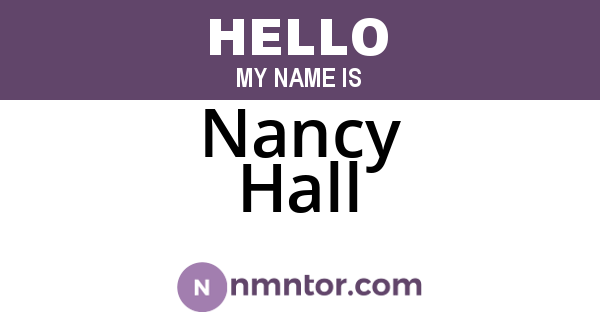 Nancy Hall