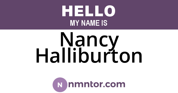 Nancy Halliburton