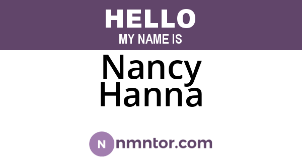 Nancy Hanna