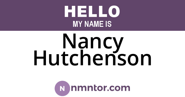 Nancy Hutchenson