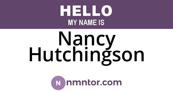 Nancy Hutchingson