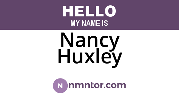 Nancy Huxley