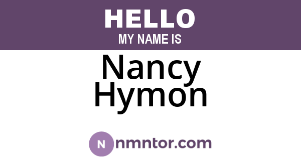 Nancy Hymon