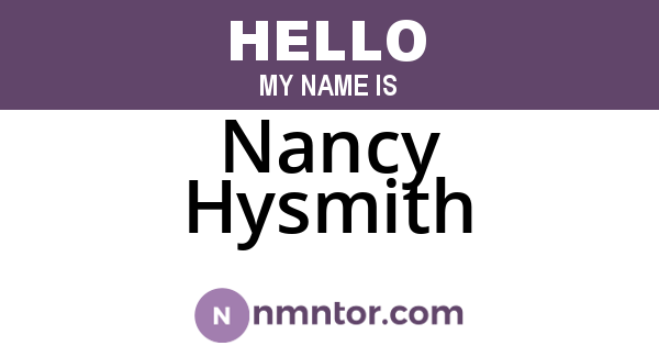 Nancy Hysmith