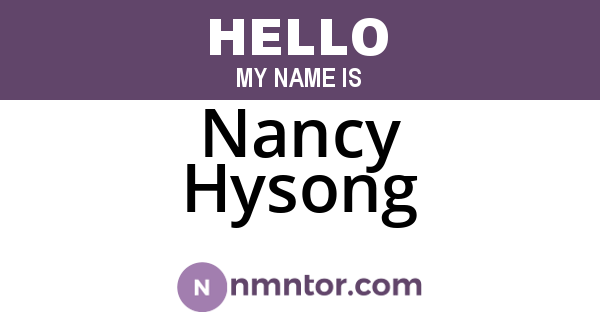 Nancy Hysong