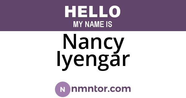 Nancy Iyengar