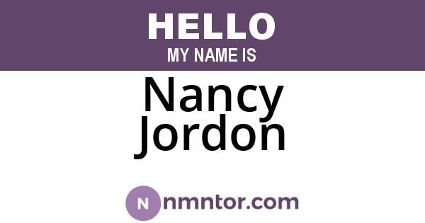 Nancy Jordon
